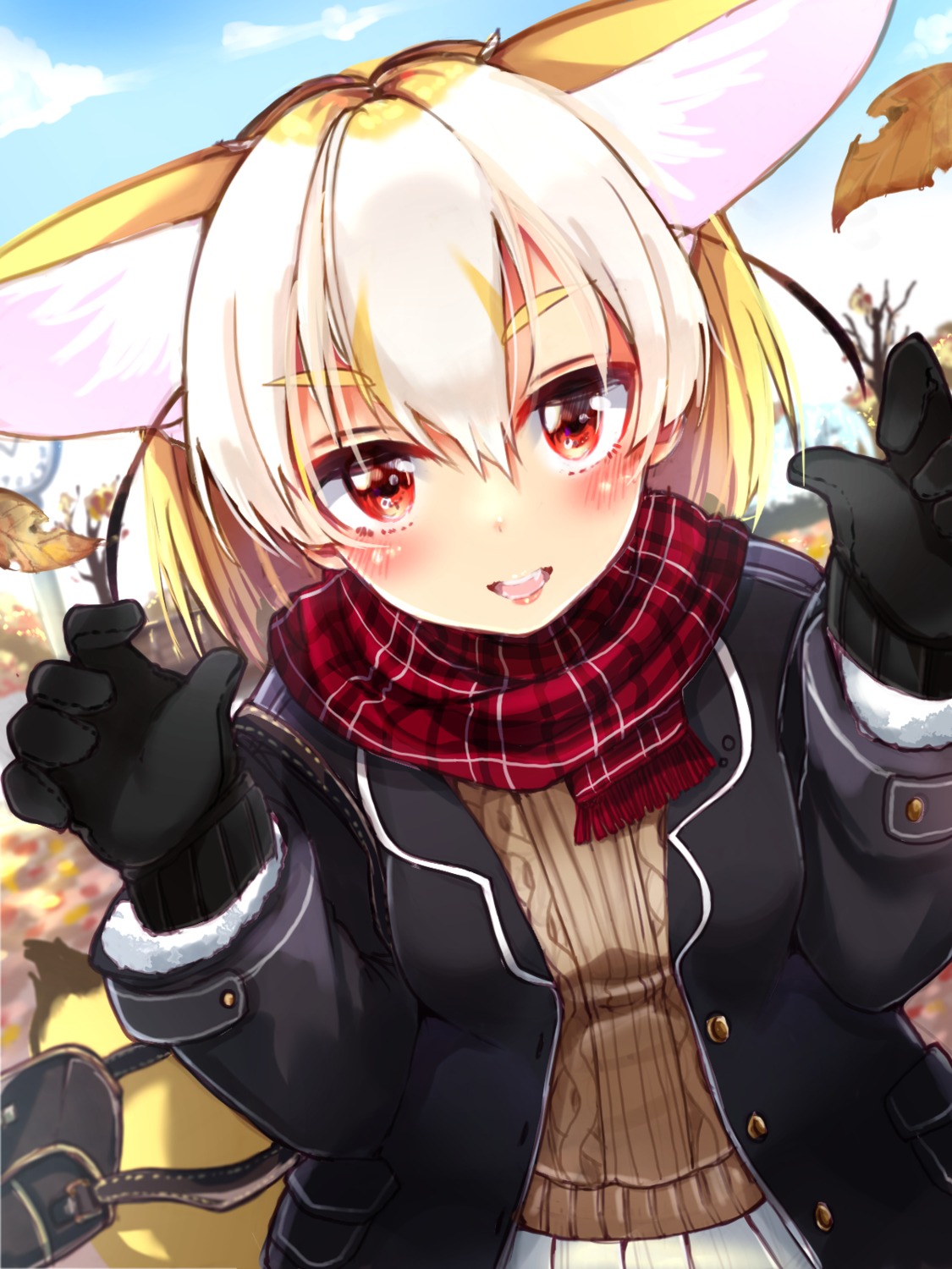 animal_ears, fennec_(kemono_friends), kemono_friends, kinou_no_shika, sweater, tail