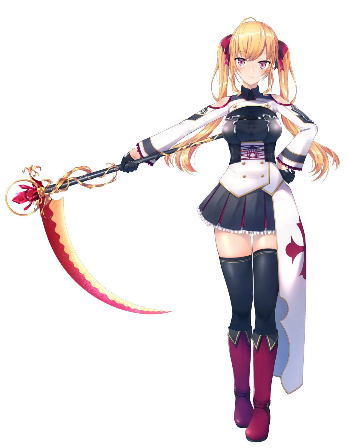 nijisanji, nijisanji_seeds, nishinomiya_suzu, takamiya_rion, thighhighs, weapon