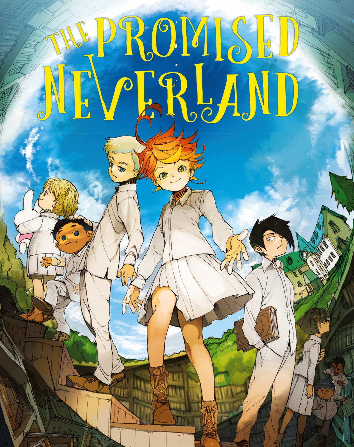 demizu_posuka, emma_(yakusoku_no_neverland), norman_(yakusoku_no_neverland), ray_(yakusoku_no_neverland), seifuku, tattoo, yakusoku_no_neverland