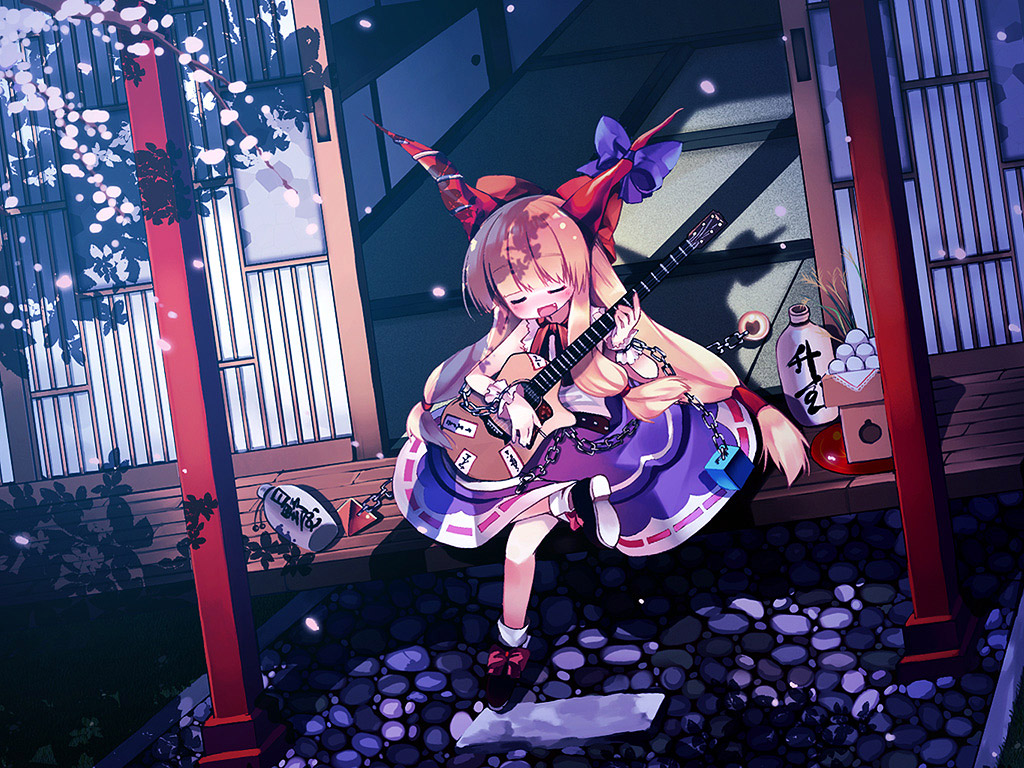 ibuki_suika, touhou, waki, wallpaper