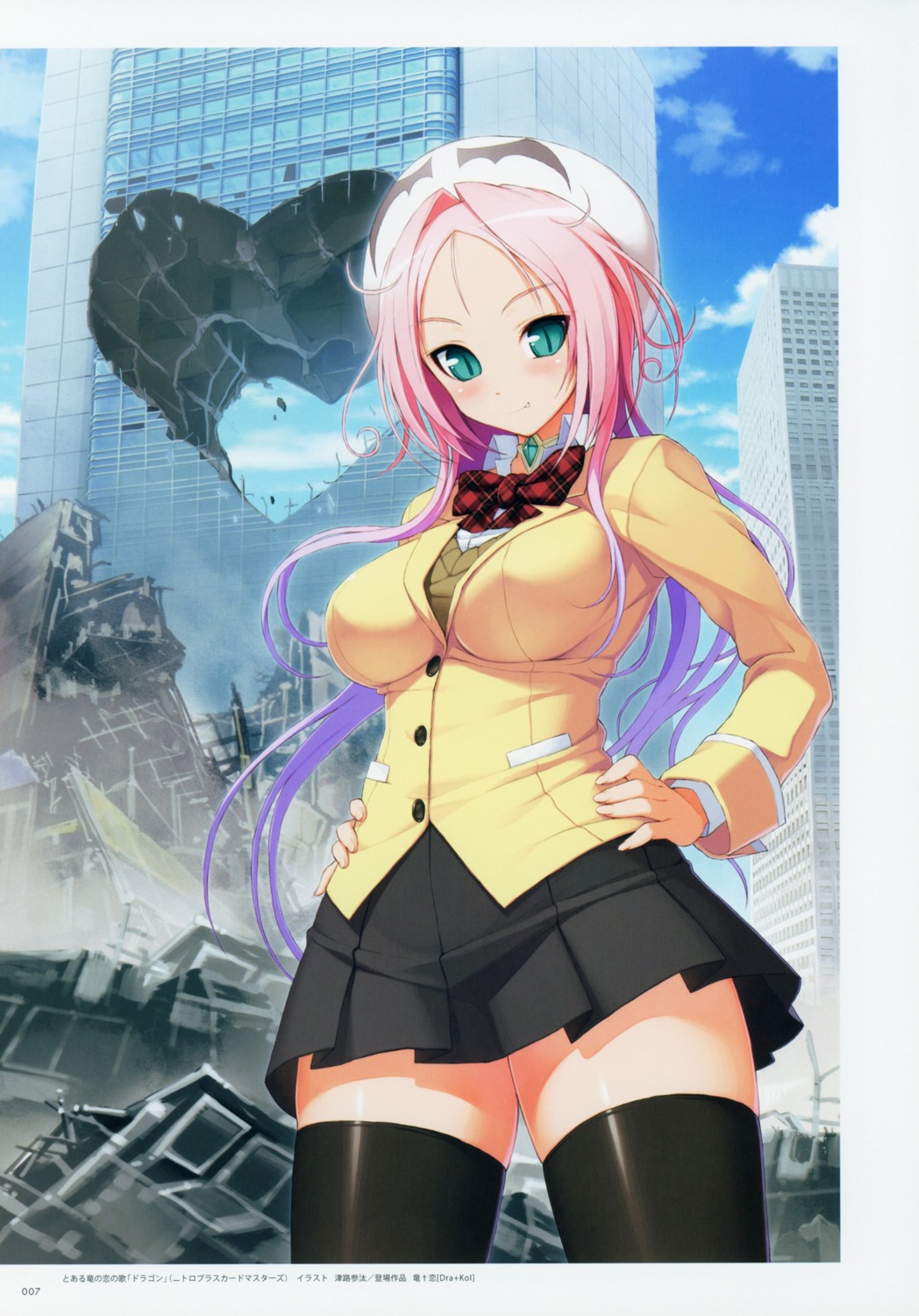dra+koi, dragon_(dra+koi), nitroplus, seifuku, sweater, thighhighs, tsuji_santa