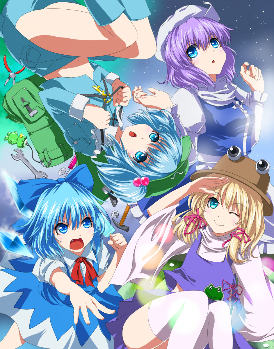 cirno, fuji_hyorone, kawashiro_nitori, letty_whiterock, moriya_suwako, touhou
