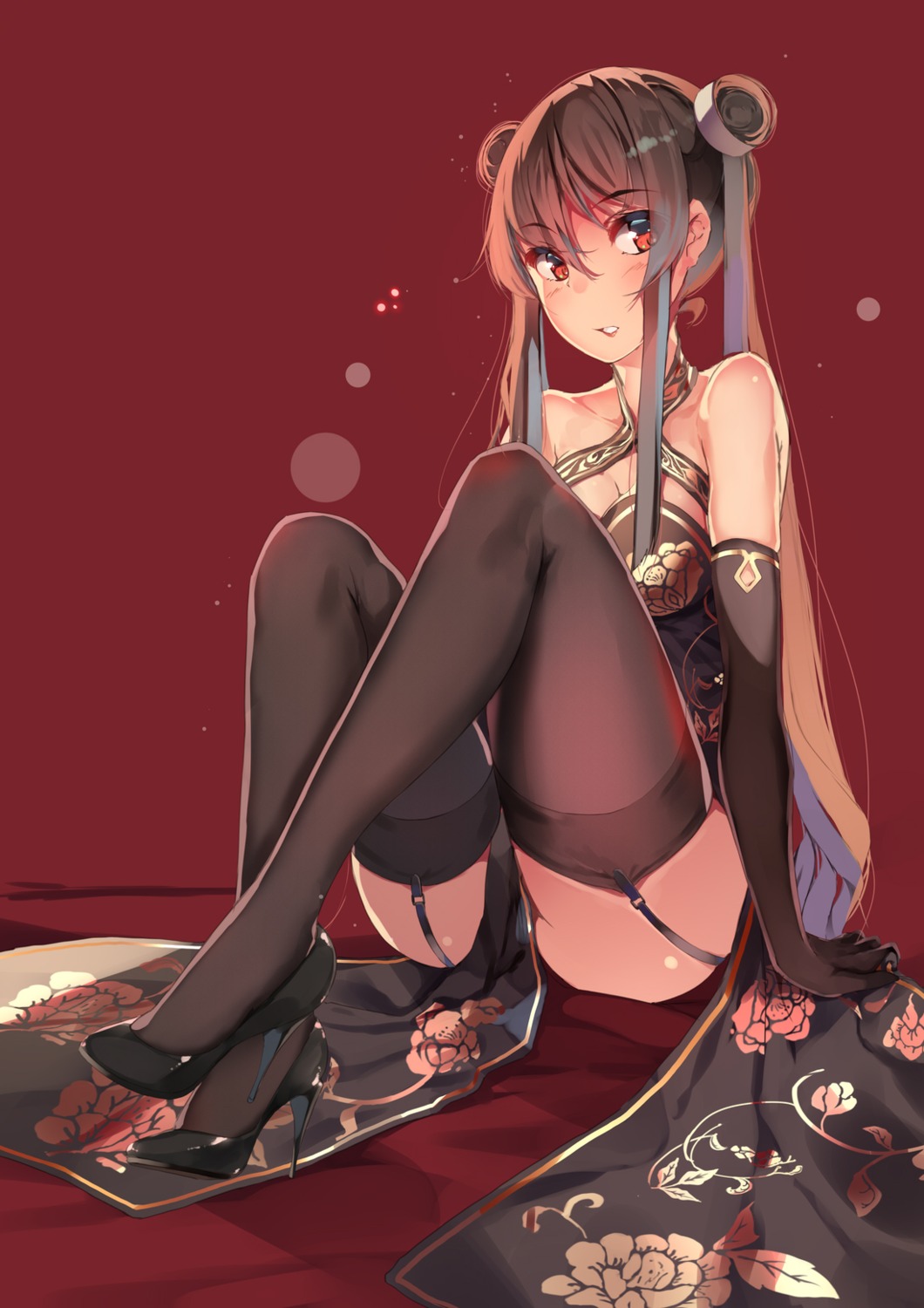 chinadress, cleavage, comic_aun, heels, stockings, thighhighs, tougetsu_matsuri, yumemi_(kiowa)