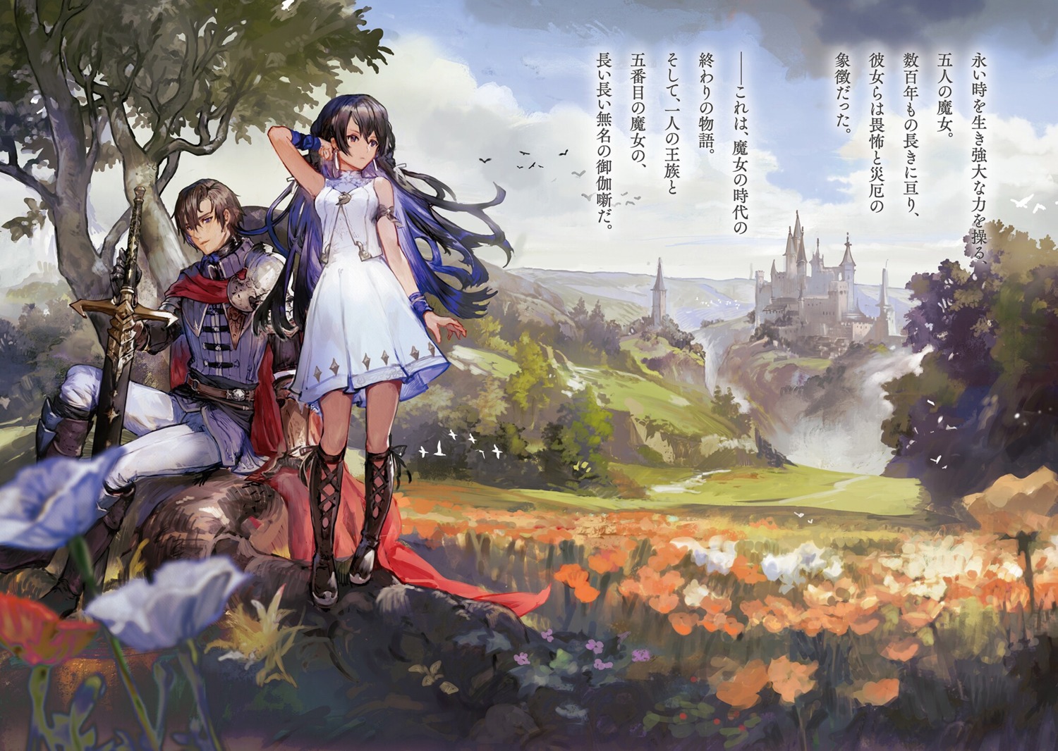 armor, chibi_(shimon), dress, oscar_lyeth_increatos_loz_farsas, sword, tinasha_(unnamed_memory), unnamed_memory
