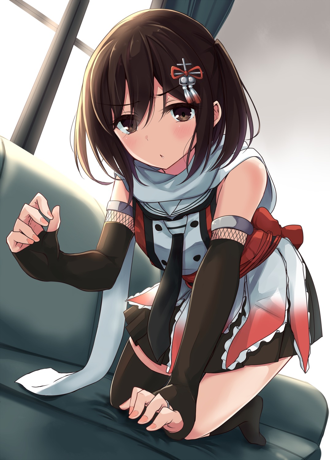 kantai_collection, seifuku, sendai_(kancolle), soramuko, thighhighs