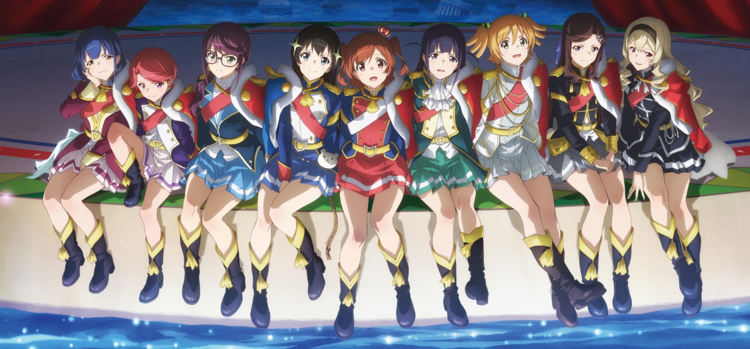 aijou_karen, daiba_nana, hanayagi_kaoruko, heels, hoshimi_junna, isurugi_futaba, kagura_hikari, megane, saijou_claudine, saita_hiroyuki, shoujo_kageki_revue_starlight, tendou_maya, tsuyuzaki_mahiru, uniform