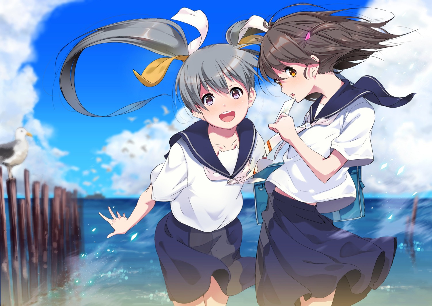 kominato_ruuko, seifuku, shirt_lift, skirt_lift, suppa_(hagakuresuppa), tama_(selector_infected_wixoss), wixoss