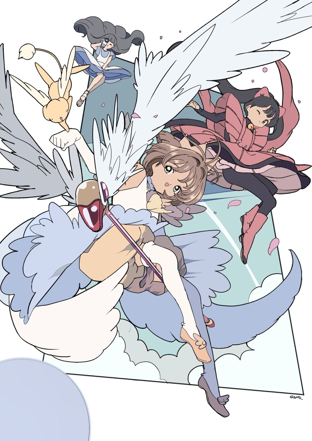 bloomers, card_captor_sakura, daidouji_tomoyo, edoya_inuhachi, kerberos, kinomoto_sakura, li_meiling, pantyhose