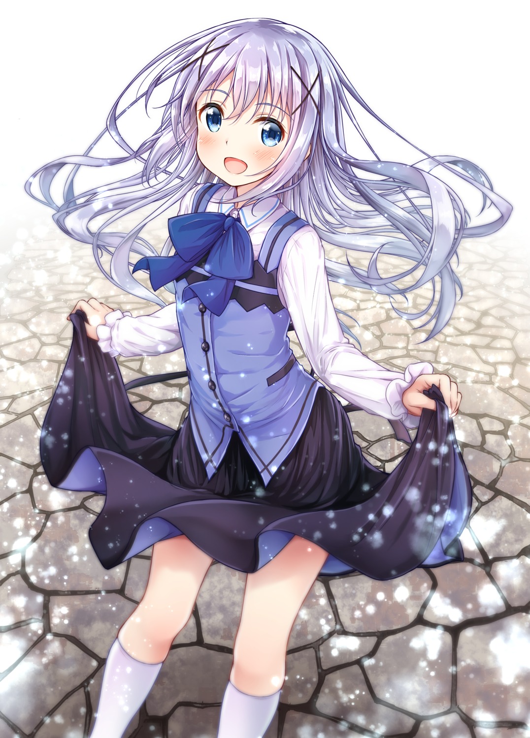 gochuumon_wa_usagi_desu_ka?, kafuu_chino, skirt_lift, uneune, waitress