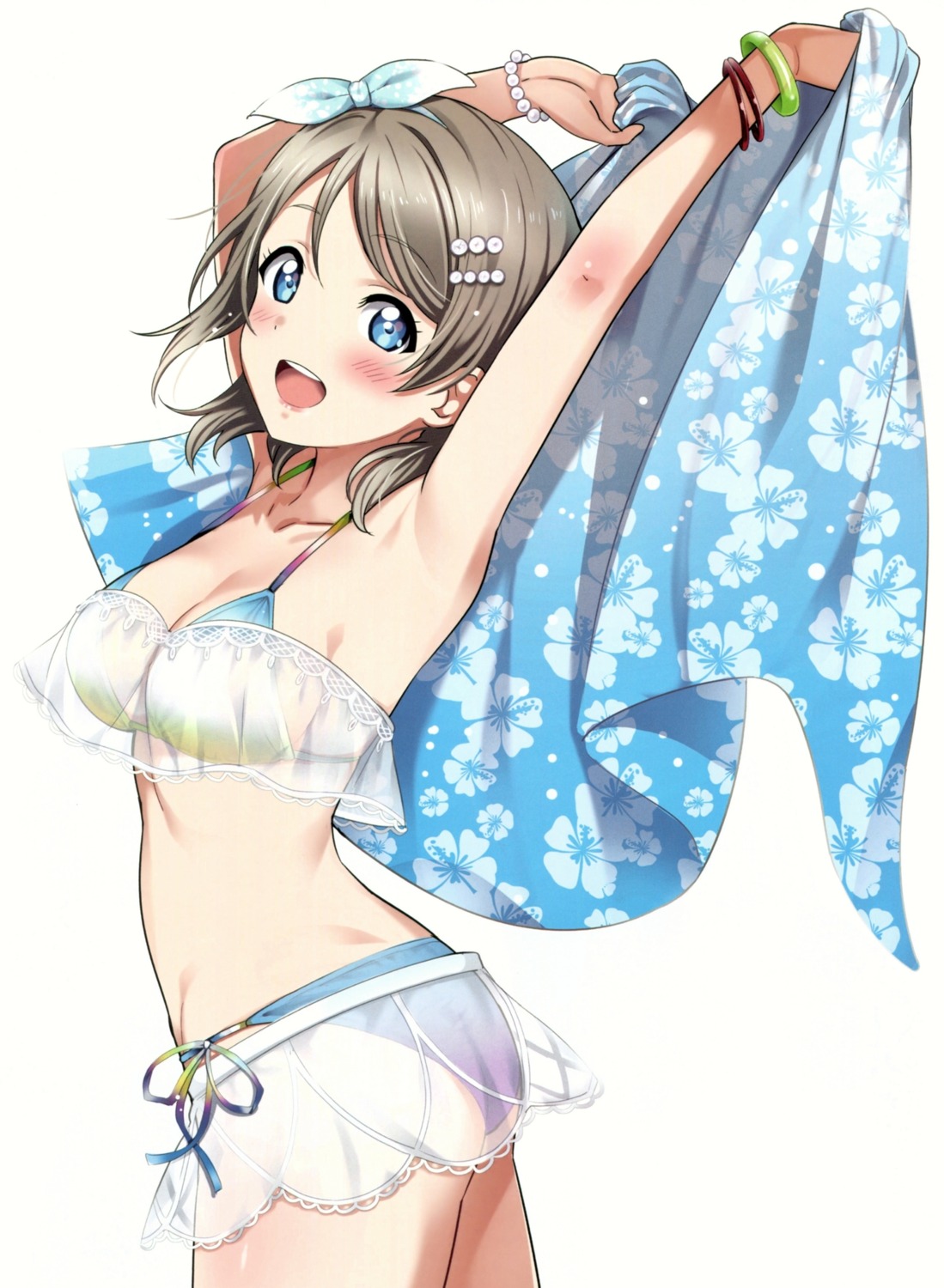 agoitei, ass, bikini, cleavage, love_live!_(series), love_live!_sunshine!!, sankuro, see_through, swimsuits, watanabe_you