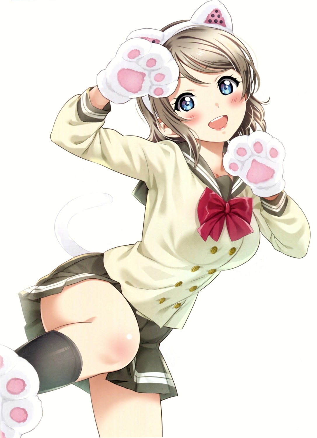 agoitei, animal_ears, love_live!_(series), love_live!_sunshine!!, nekomimi, sankuro, seifuku, tail
