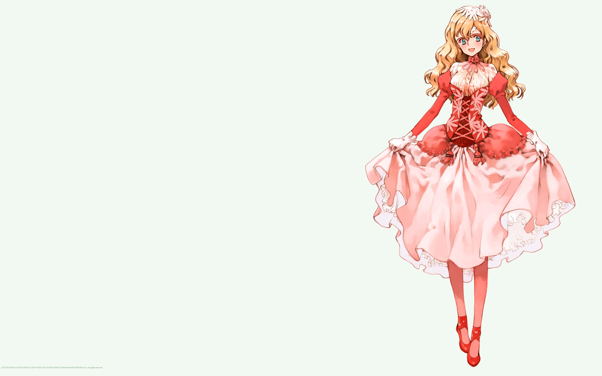dress, fianna_mellowa, littlewitch, lolita_fashion, oyari_ashito, pantyhose, shoujo_mahou_gaku_little_witch_romanesque, skirt_lift