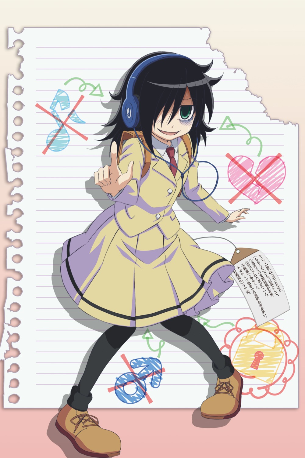 headphones, kuroki_tomoko, pantyhose, seifuku, tagme, watashi_ga_motenai_no_wa_dou_kangaetemo_omaera_ga_warui!