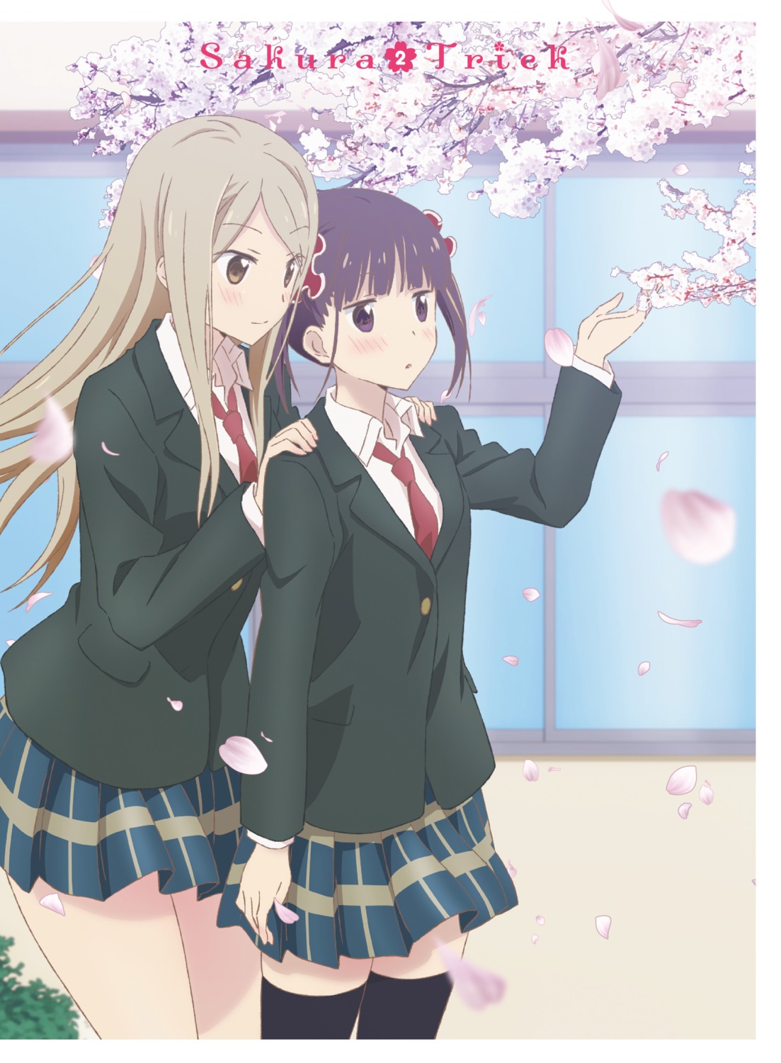 minami_shizuku, noda_kotone, sakura_trick, seifuku, tagme, thighhighs, yuri