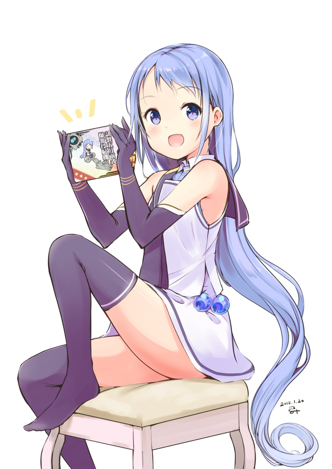 dress, kantai_collection, minidraco, samidare_(kancolle), thighhighs