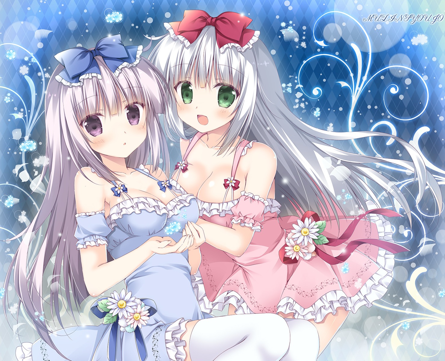 airi_(alice_or_alice), alice_or_alice_siscon_nii-san_to_futago_no_imouto, dress, korie_riko, rise_(alice_or_alice), thighhighs