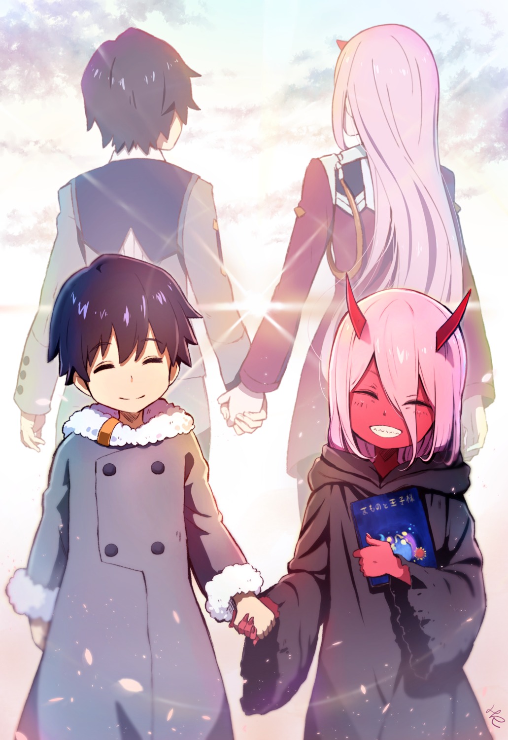 darling_in_the_franxx, hiro_(darling_in_the_franxx), horns, hoshizaki_reita, uniform, zero_two_(darling_in_the_franxx)