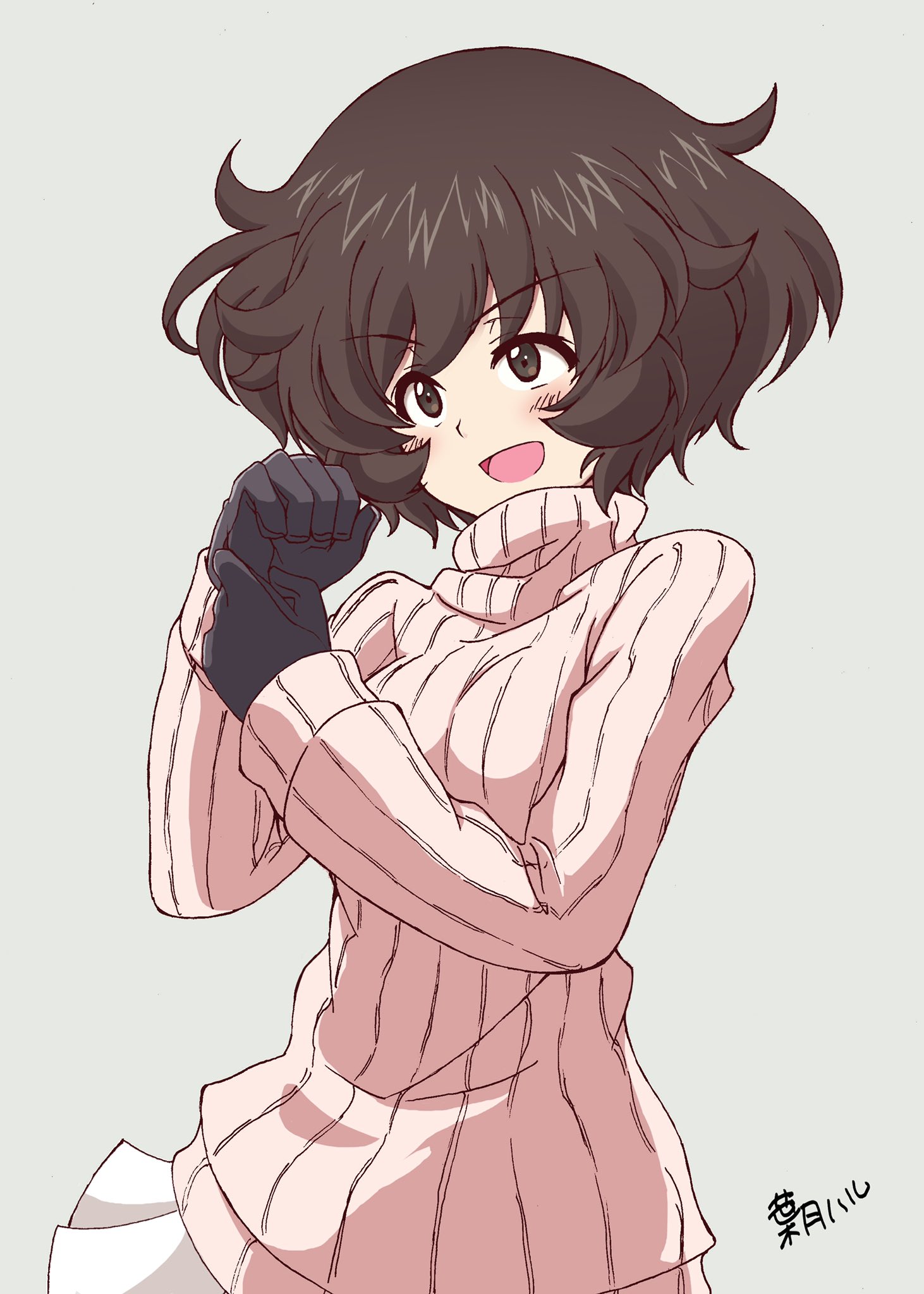 akiyama_yukari, girls_und_panzer, hazuki_haru, sweater