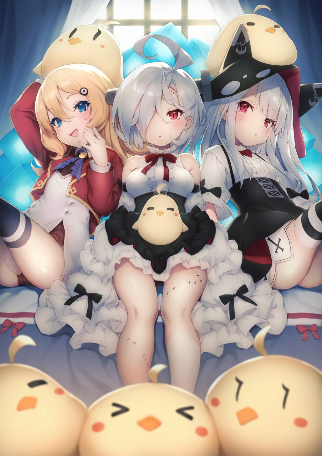 abercrombie_(azur_lane), azur_lane, dress, duplicate, erebus_(azur_lane), pantsu, pokachu, terror_(azur_lane)