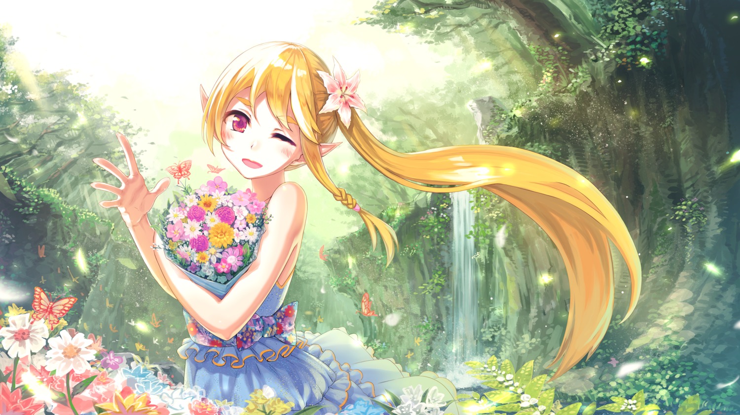 dress, juu., pointy_ears