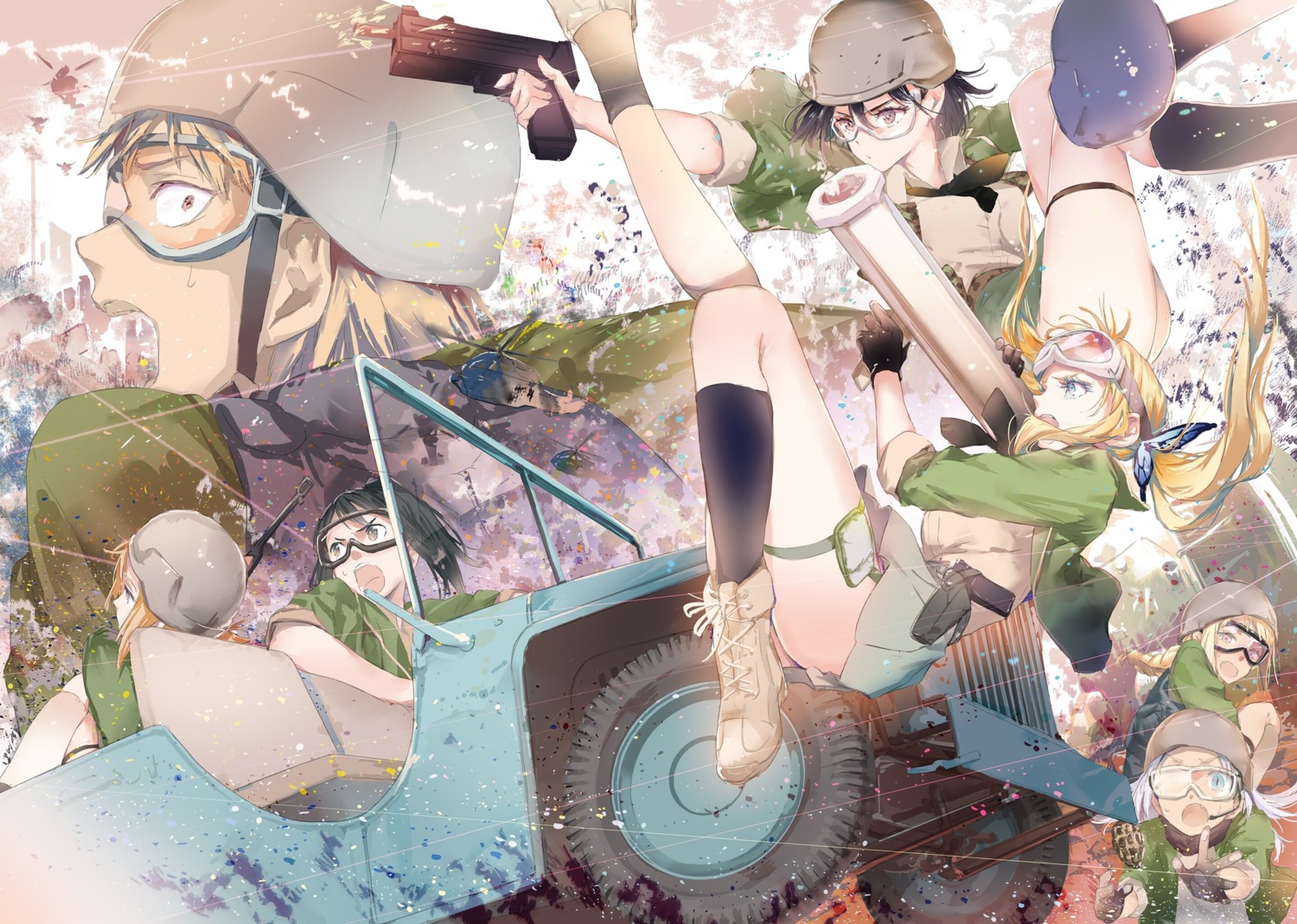 boku_wa_tomodachi_ga_sukunai, garter, gun, hasegawa_kobato, hasegawa_kodaka, heels, itachi_(3dt), kashiwazaki_sena