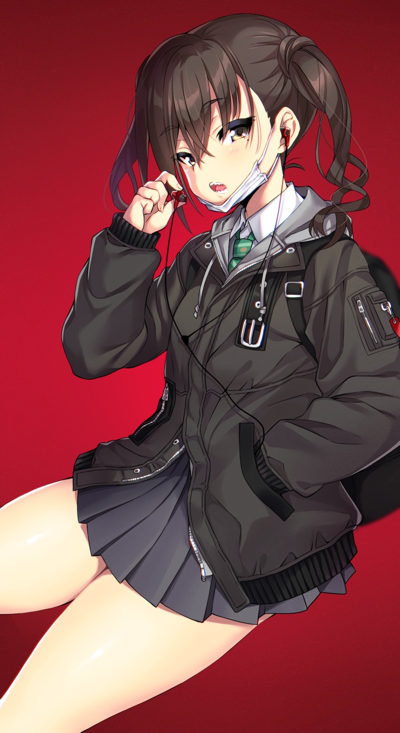 headphones, nanatsu, seifuku, sunazuka_akira, the_idolm@ster, the_idolm@ster_cinderella_girls
