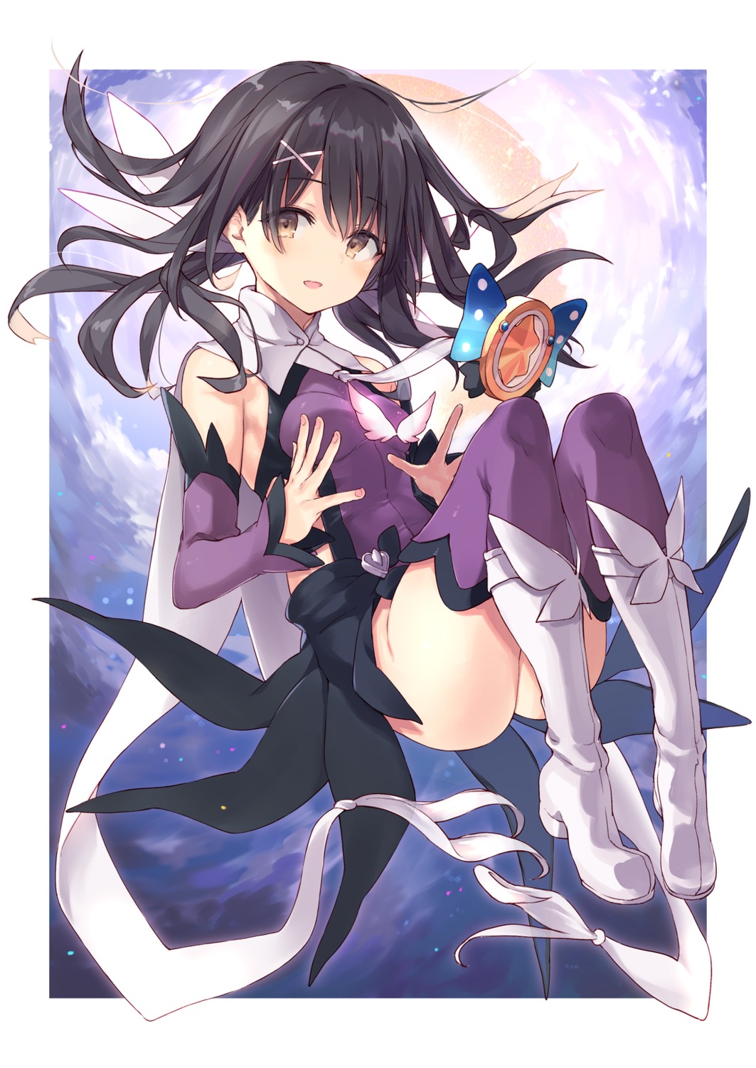 fate/kaleid_liner_prisma_illya, fate/stay_night, heels, magical_sapphire, miyu_edelfelt, nana_(luna_berry), skirt_lift, thighhighs