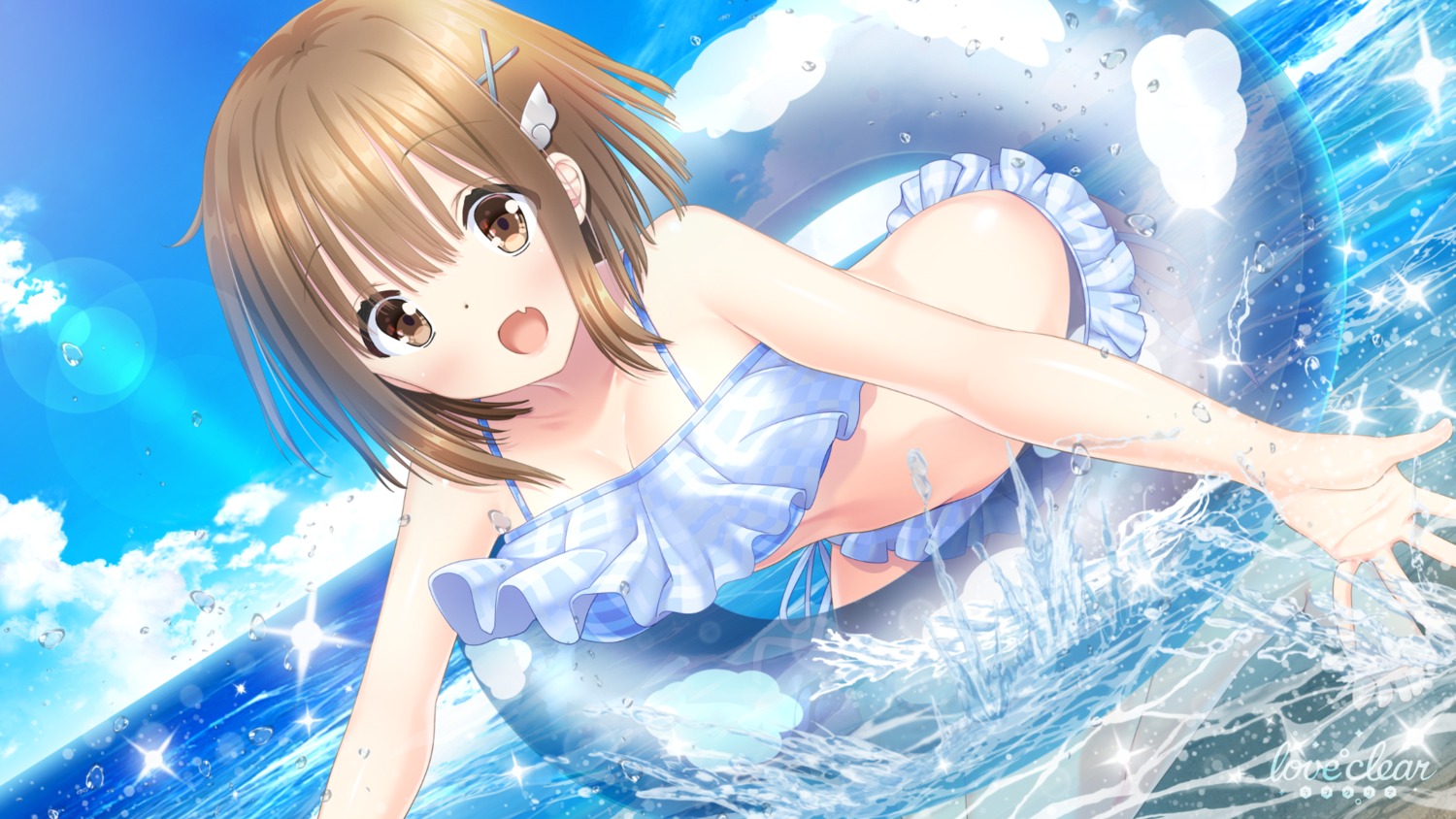 bikini, chishiro_kohane, cleavage, giga, hitsuji_takako, love_clear, swimsuits, wallpaper