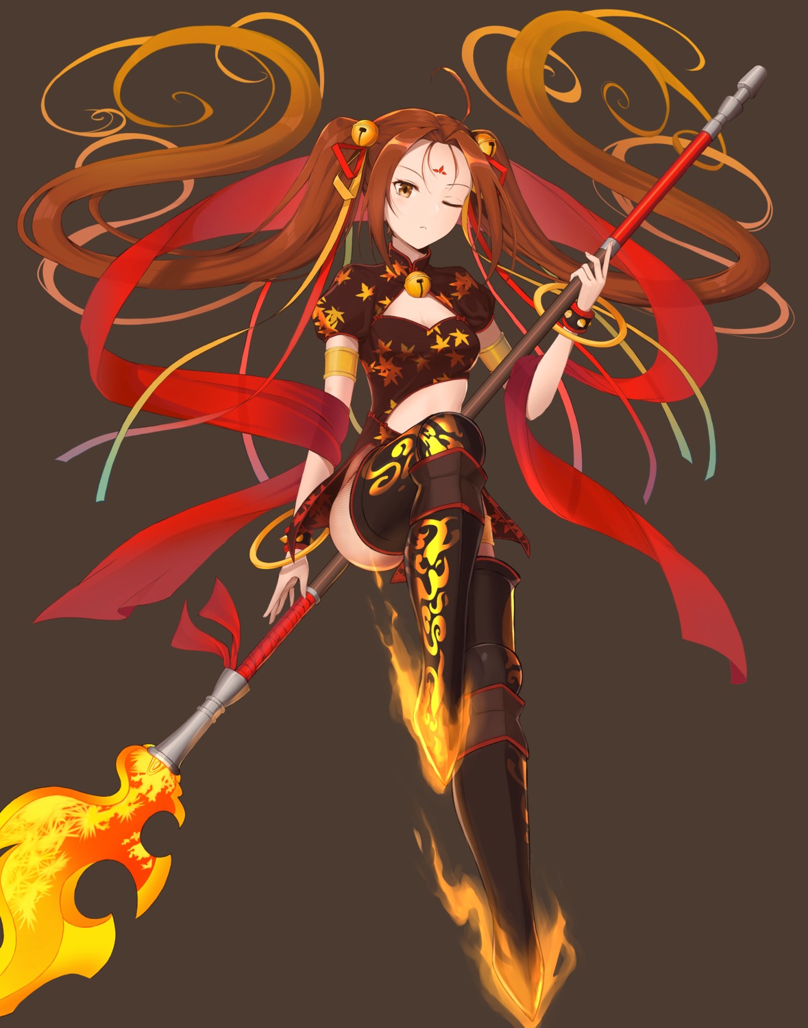 chinadress, cleavage, fate/grand_order, fishnets, nezha_(fate/grand_order), no_bra, pantyhose, resuta