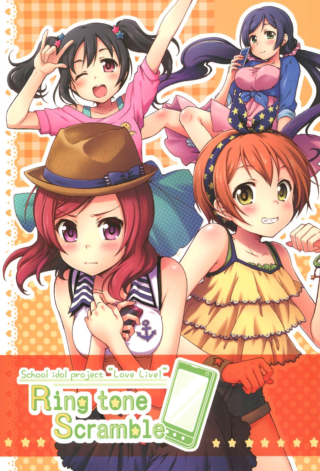 ayami_chiha, breast_hold, dress, hoshizora_rin, love_live!, love_live!_(series), nishikino_maki, toujou_nozomi