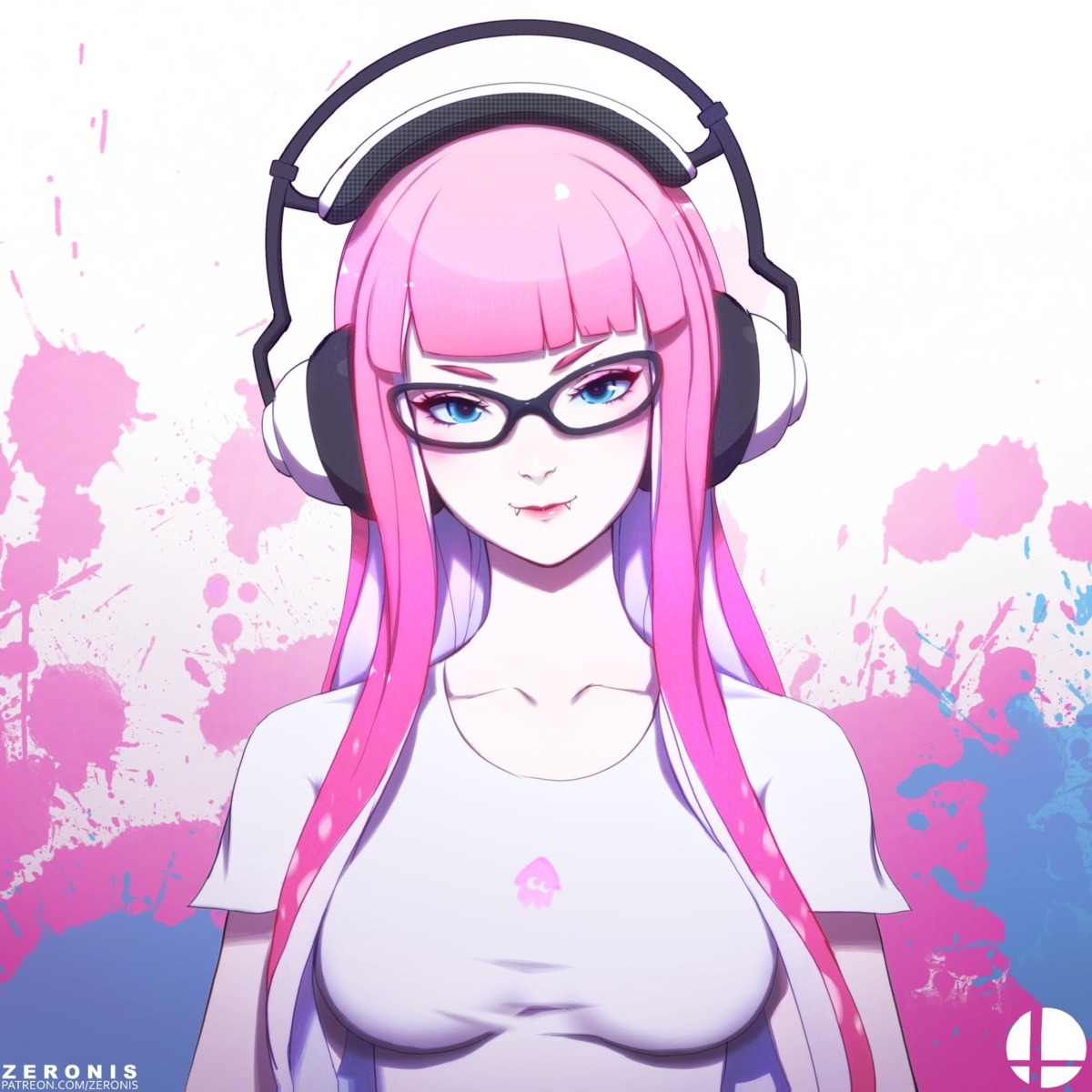 headphones, inkling_(splatoon), megane, splatoon, zeronis