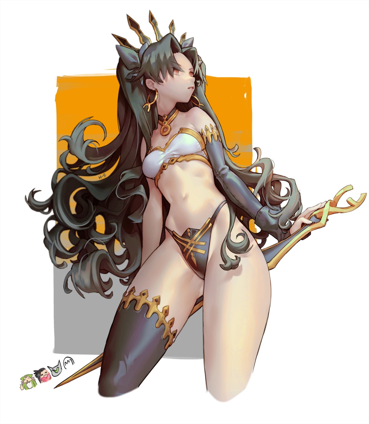 bikini_armor, fate/grand_order, honey_bee_(bancoth), ishtar_(fate), sword, thighhighs