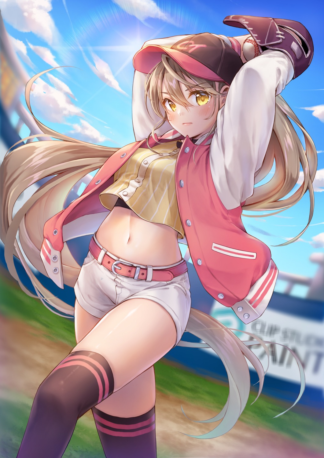 baseball, ika_(4801055), thighhighs