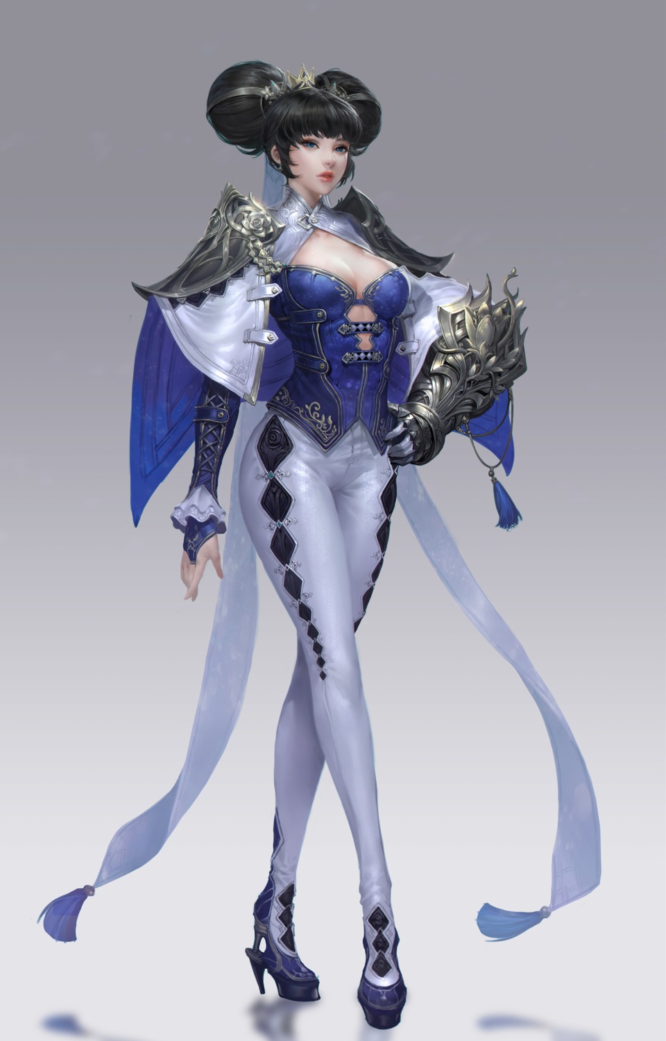 armor, cleavage, heels, san_mufan