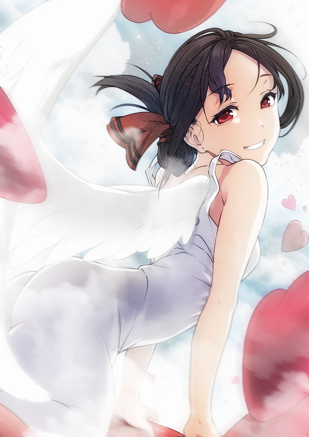 angel, ass, dress, kaguya-sama_wa_kokurasetai_~tensai-tachi_no_renai_zunousen~, puyo, shinomiya_kaguya, wings