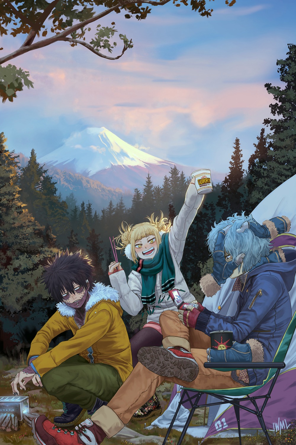 boku_no_hero_academia, justin_leyva_(steamy_tomato), landscape, megane, pantyhose, shigaraki_tomura, sweater, todoroki_touya, toga_himiko