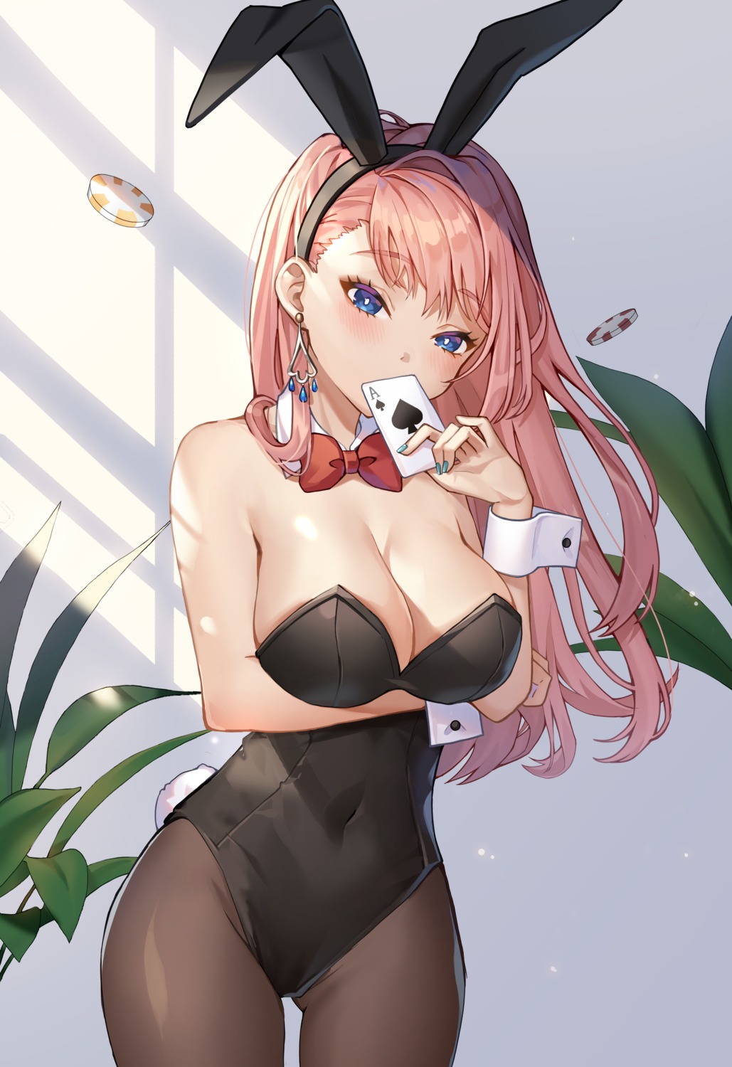 animal_ears, breast_hold, buchu, bunny_ears, bunny_girl, pantyhose, tail