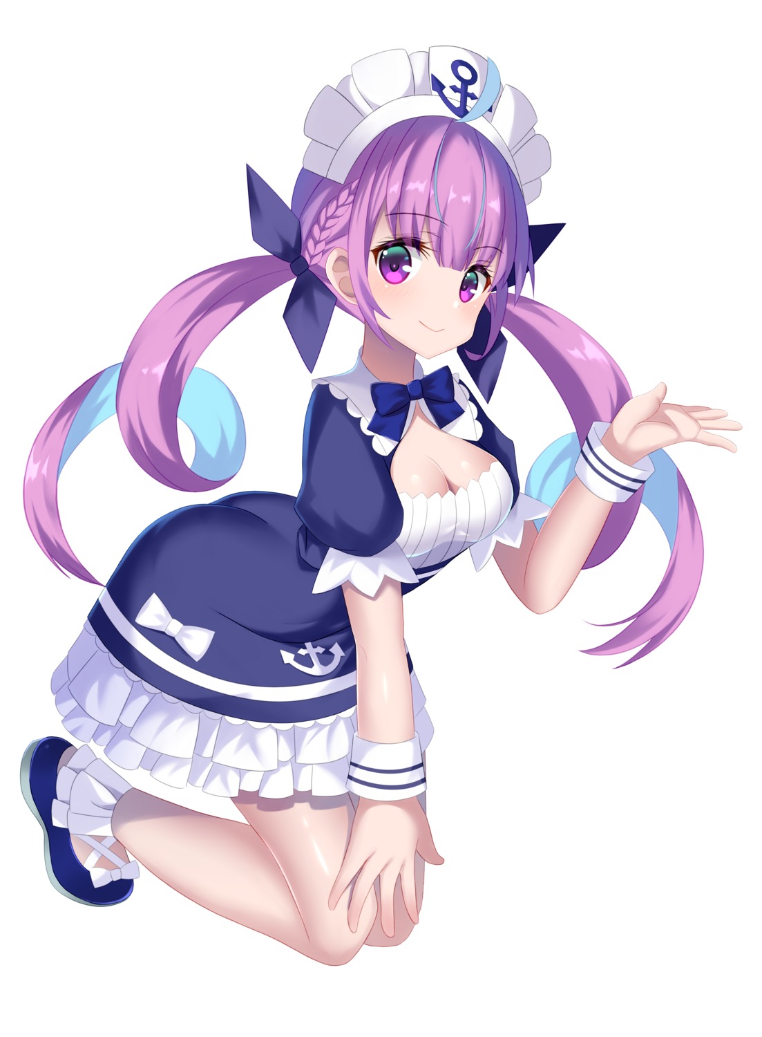 cleavage, hololive, maid, minato_aqua, the_des_alizes