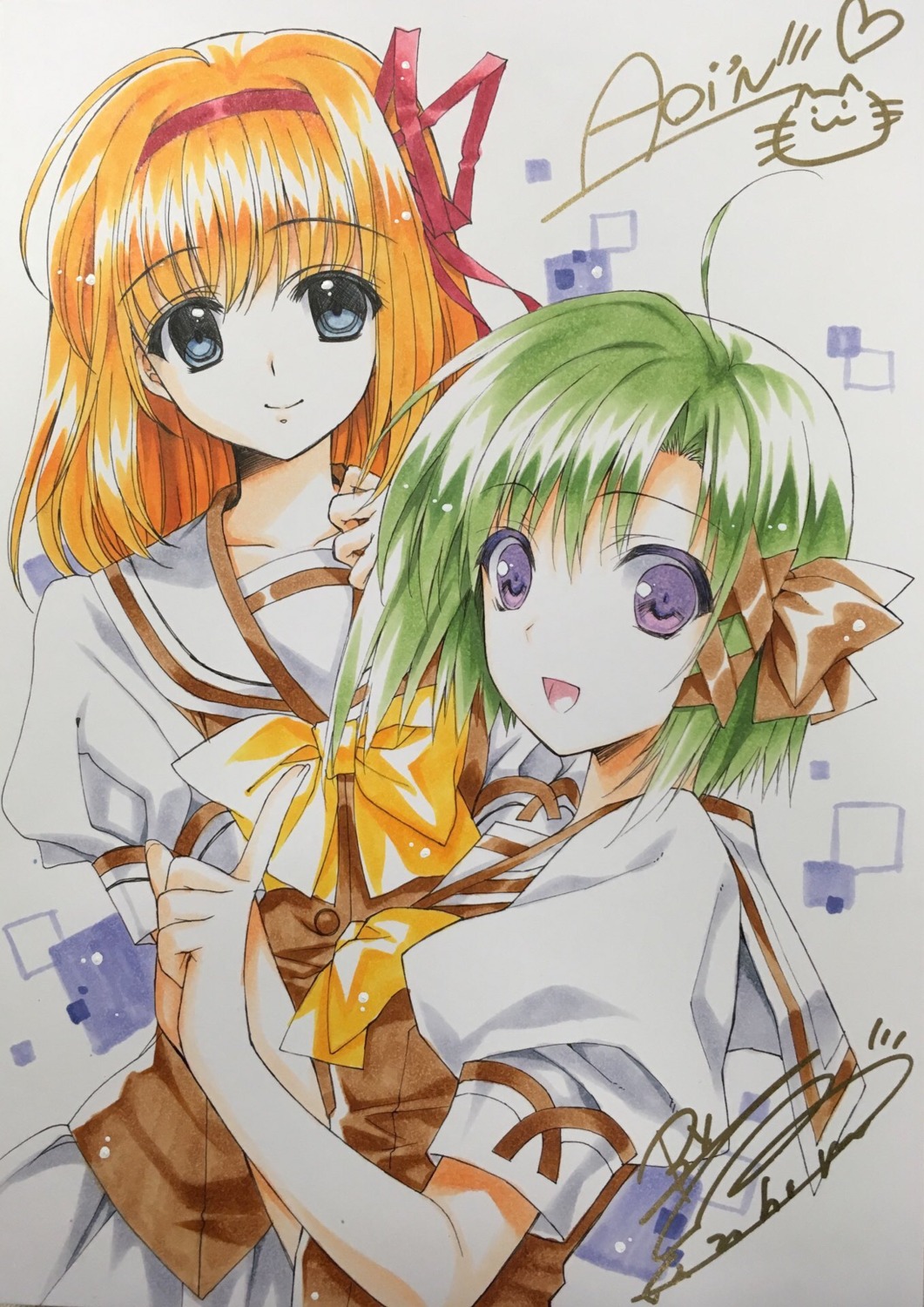 autographed, fuyou_kaede, nishimata_aoi, seifuku, shigure_asa, shuffle, suzuhira_hiro