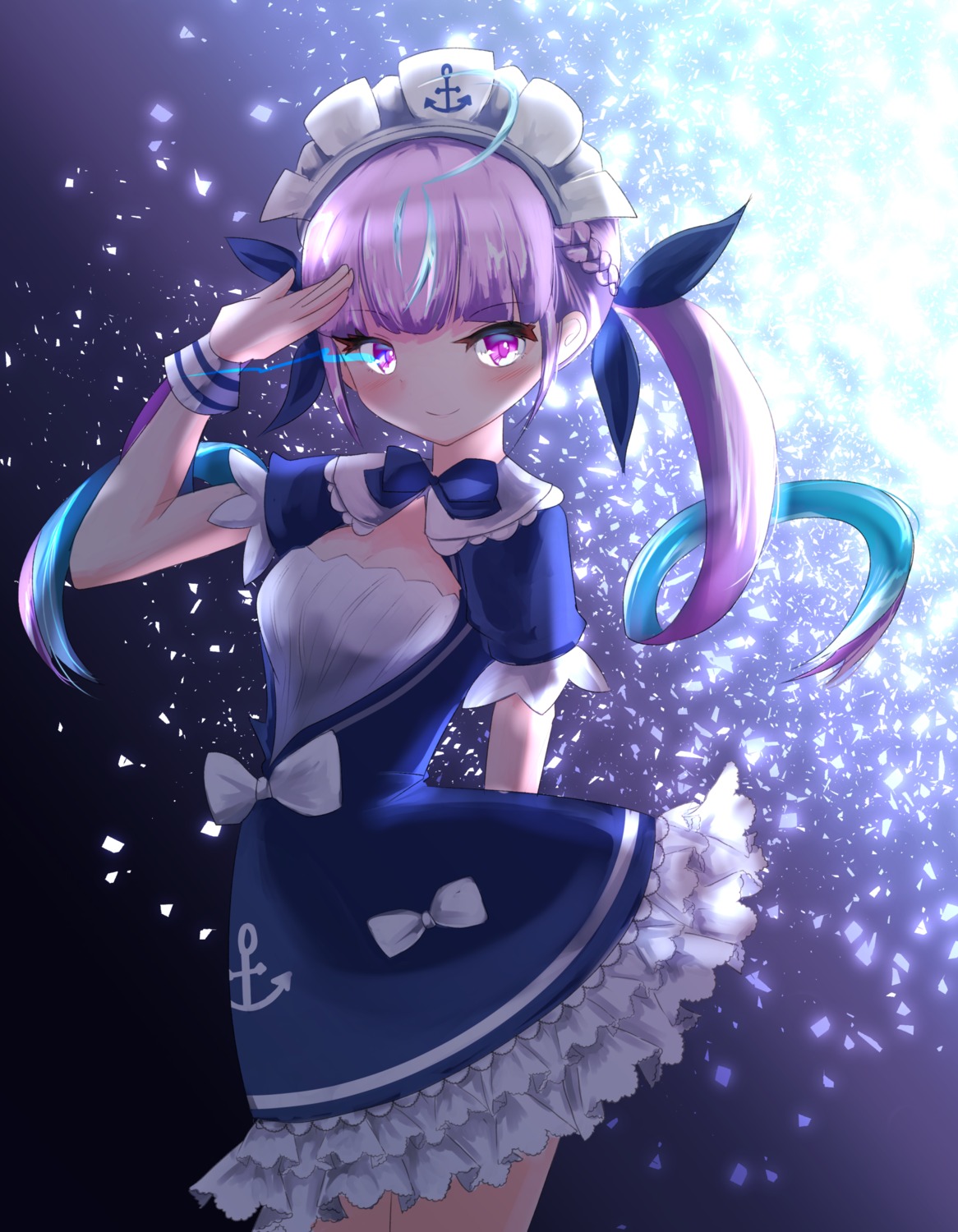 cleavage, hololive, maid, minato_aqua, ryo_(artist)