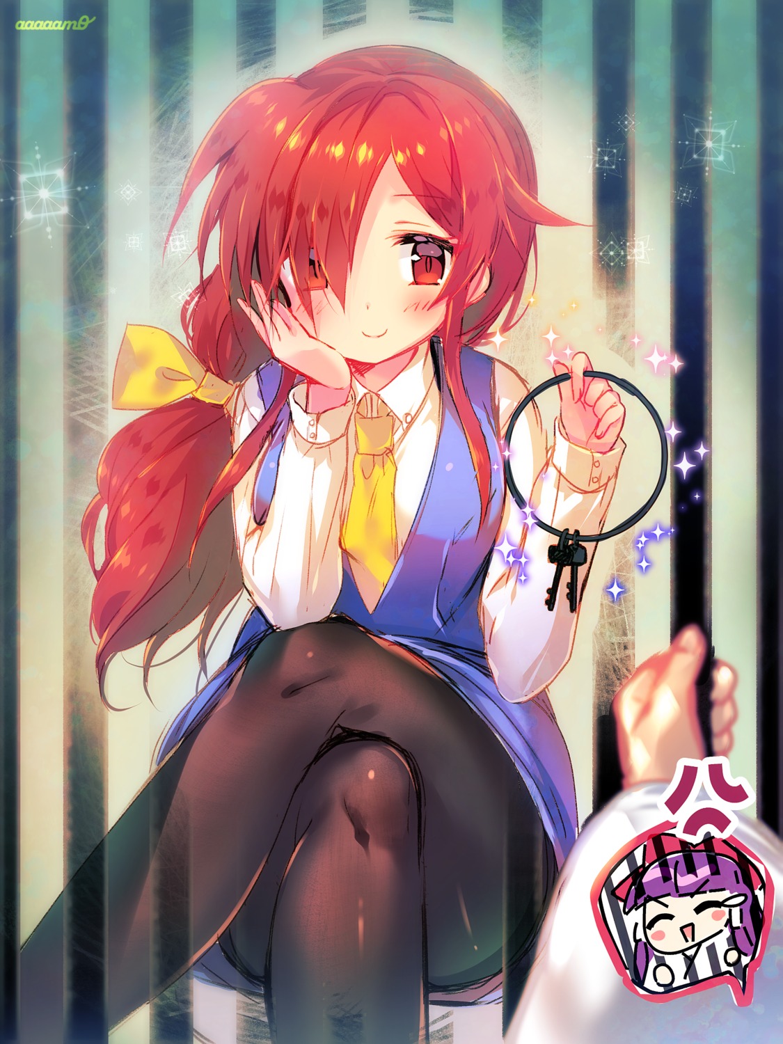 amo, classic_hakurei_reimu, kotohime, pantyhose, touhou