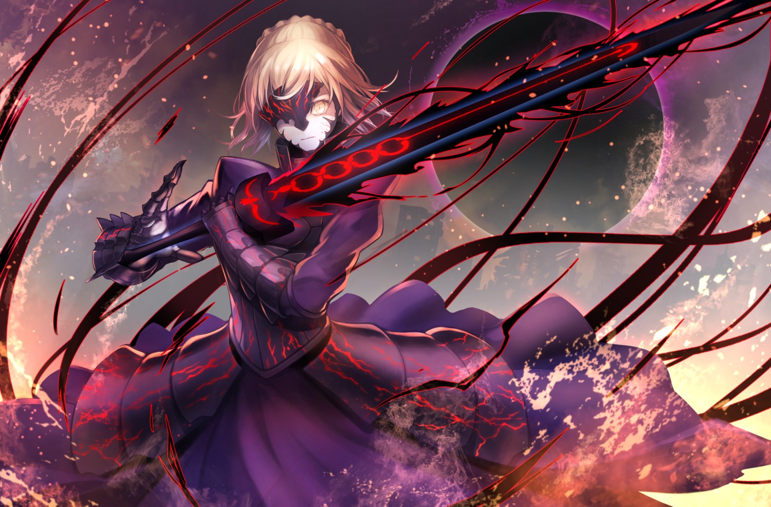 armor, artoria_pendragon_(fate), artoria_pendragon_alter_(fate), dress, fate/grand_order, omoti, sword