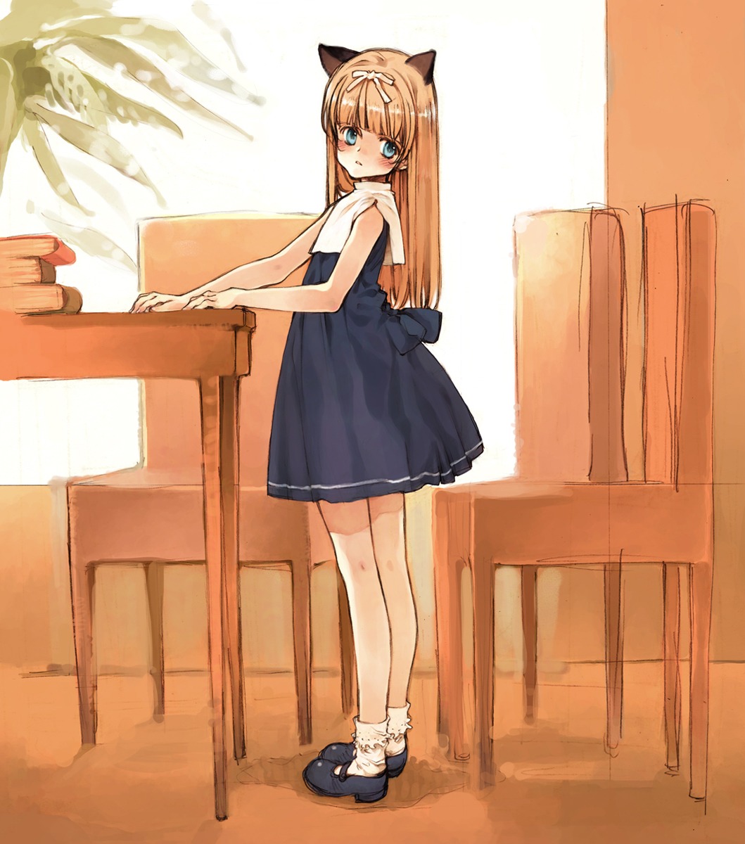 animal_ears, dress, ema_(shirotsume_souwa), littlewitch, nekomimi, oyari_ashito, shirotsume_souwa