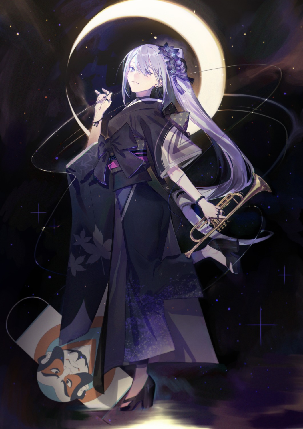 heels, higuchi_kaede, kimono, nijisanji, unti_no_azi