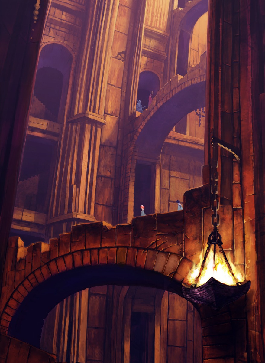 aria_vancleef, armor, domino_(little_witch_romanesque), dress, kaya_xavier, landscape, littlewitch, lolita_fashion