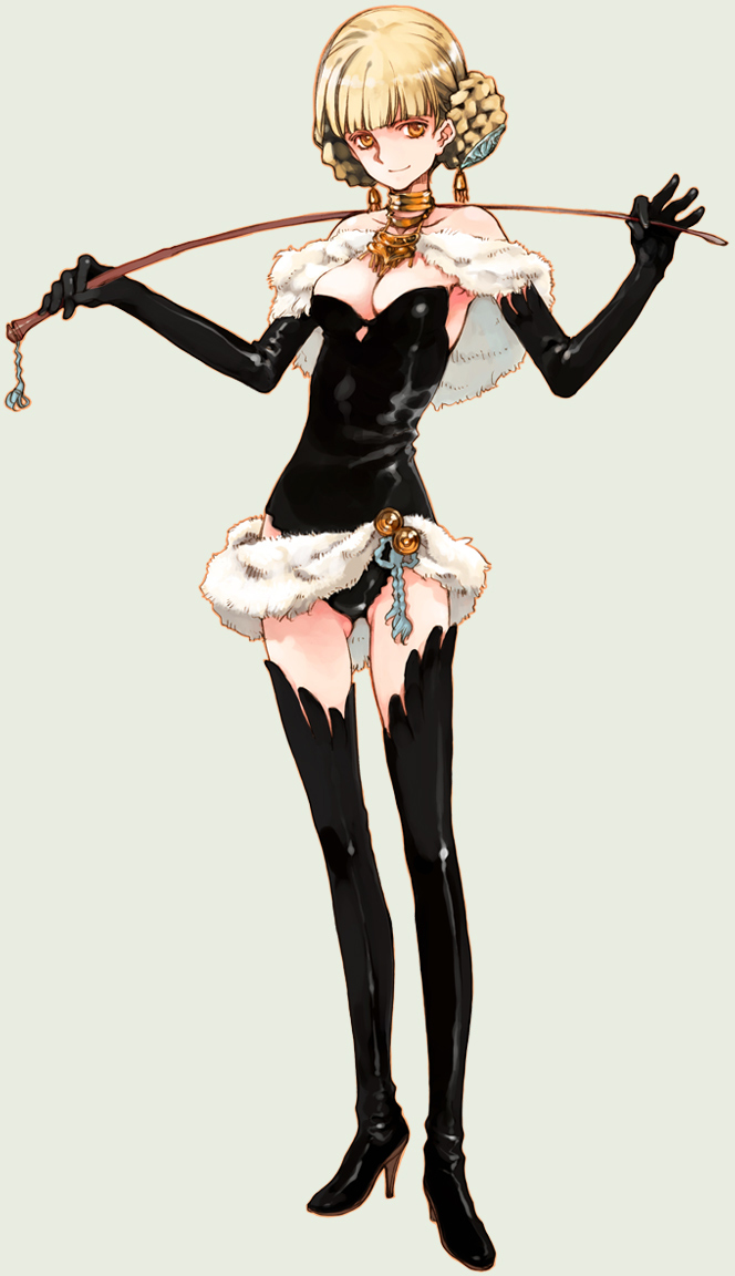 cleavage, leotard, littlewitch, olivia, oyari_ashito, shoujo_mahou_gaku_little_witch_romanesque, thighhighs