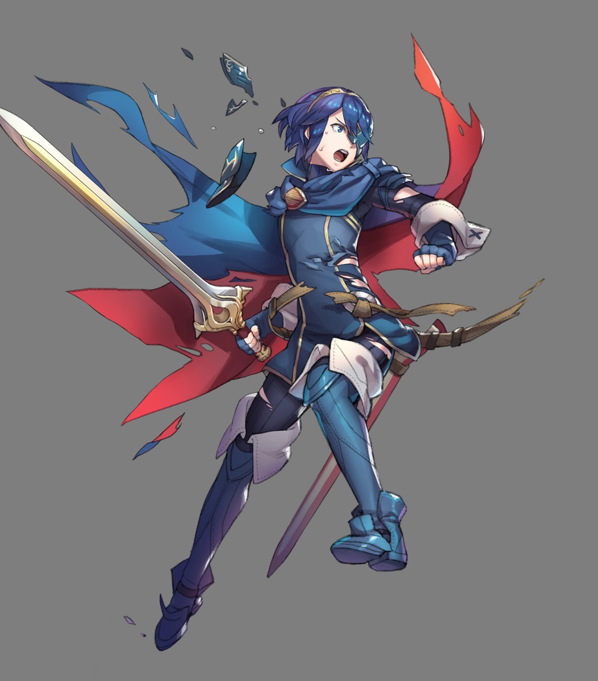 fire_emblem, fire_emblem_heroes, fire_emblem_kakusei, lucina_(fire_emblem), maiponpon_(intelligent_systems), nintendo, sword, torn_clothes