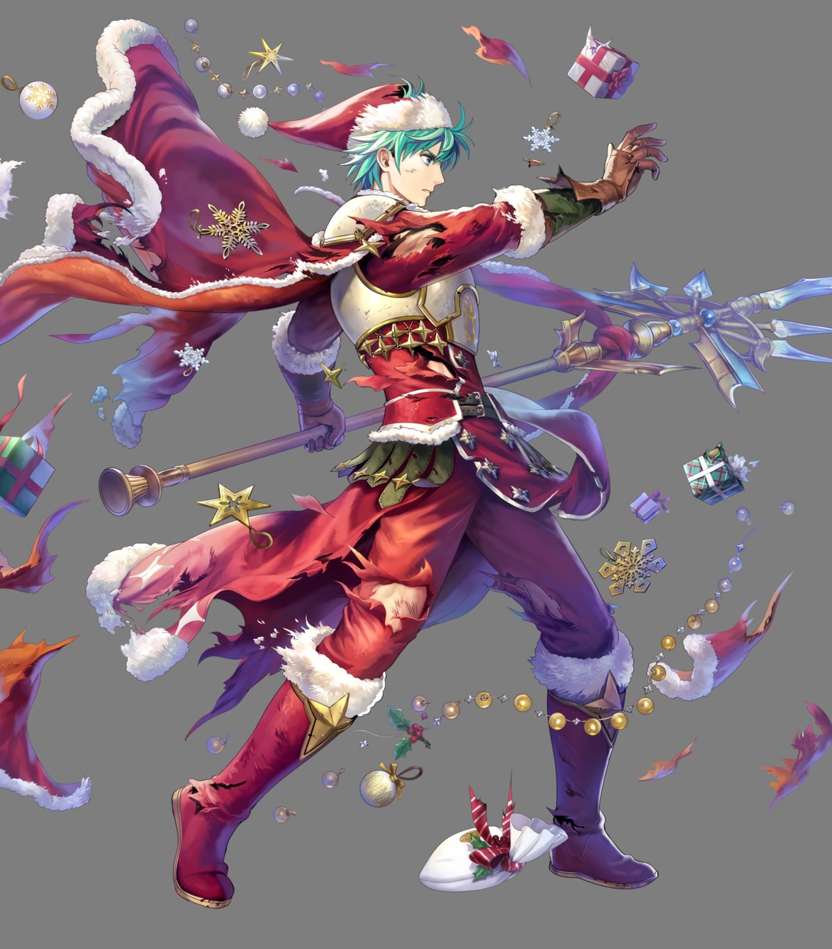 asatani_tomoyo, christmas, ephraim, fire_emblem, fire_emblem:_seima_no_kouseki, fire_emblem_heroes, nintendo, old_weapon, torn_clothes, transparent_png