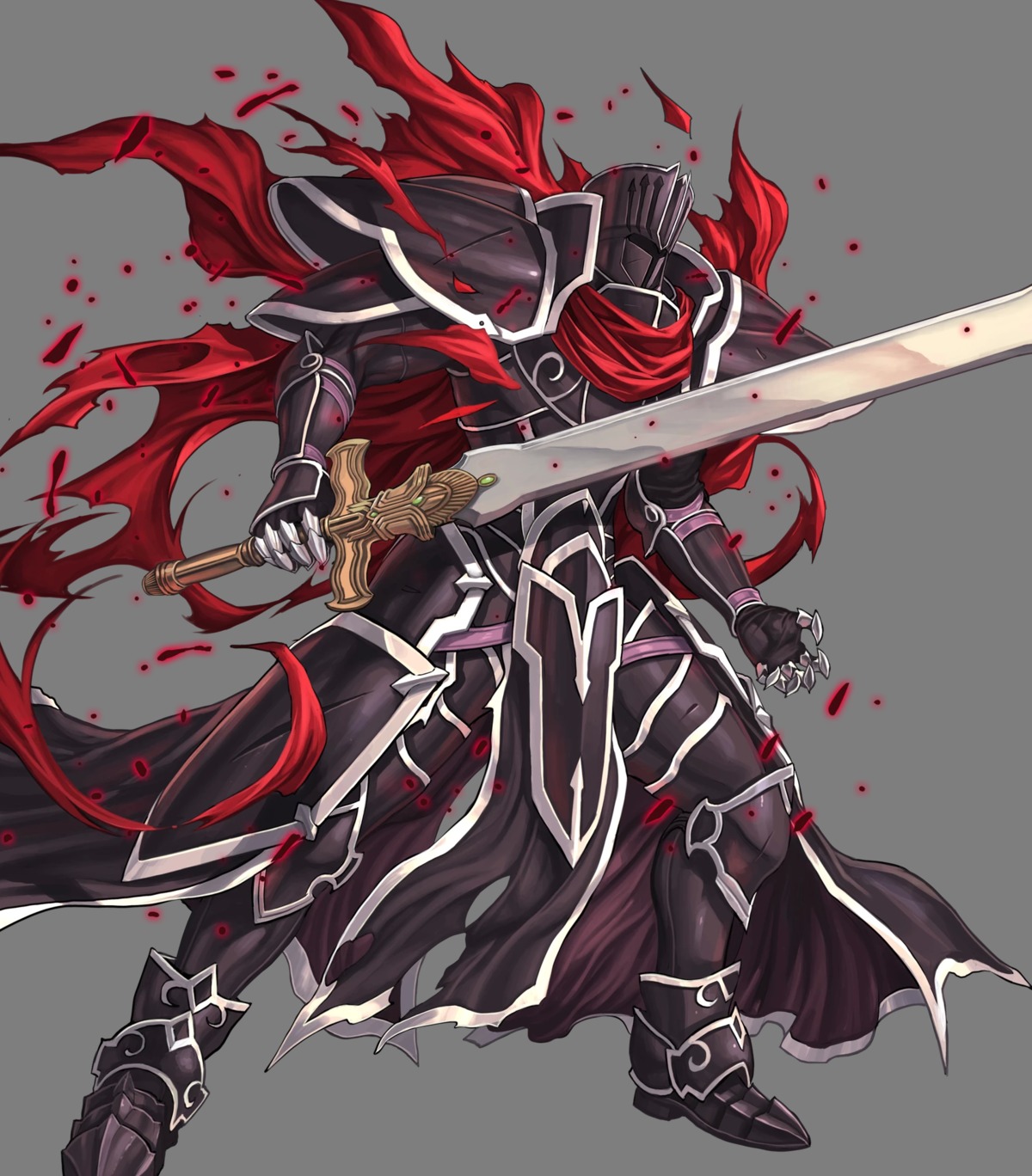 armor, fire_emblem, fire_emblem:_souen_no_kiseki, fire_emblem_heroes, izuka_daisuke, nintendo, shikkoku_no_kishi, sword, torn_clothes, transparent_png, zelgius