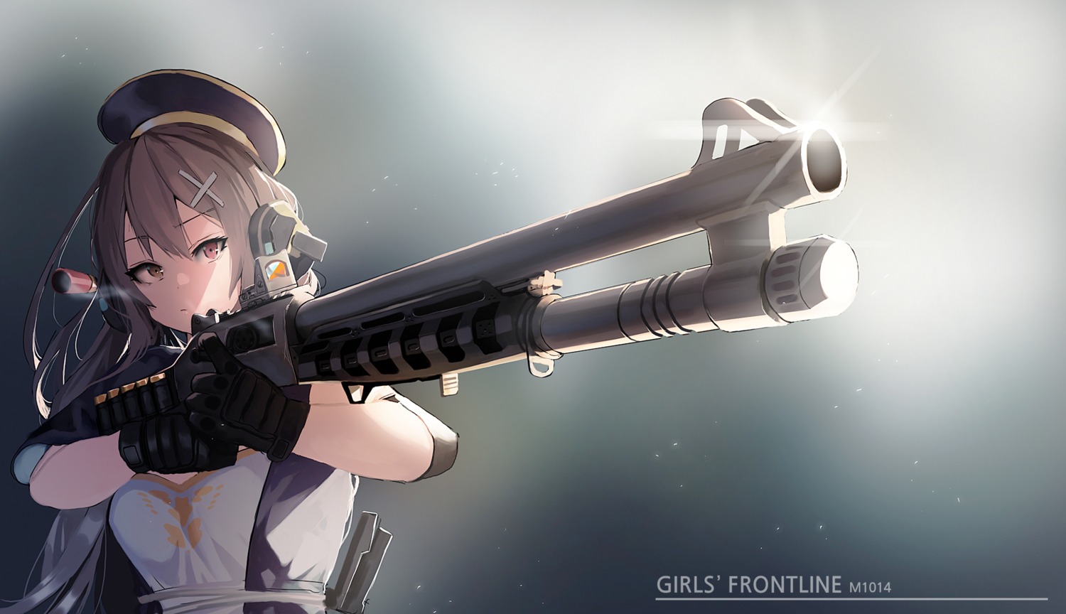 girls_frontline, gun, headphones, ihobus, m1014_(girls_frontline)